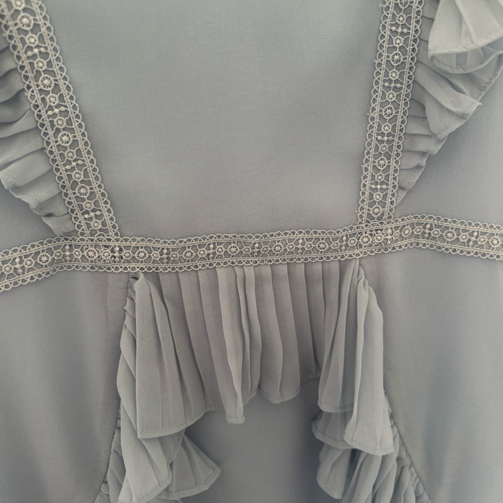 BCBGMaxAzria Light Blue Ruffle Mini Dress - Picture 4 of 4